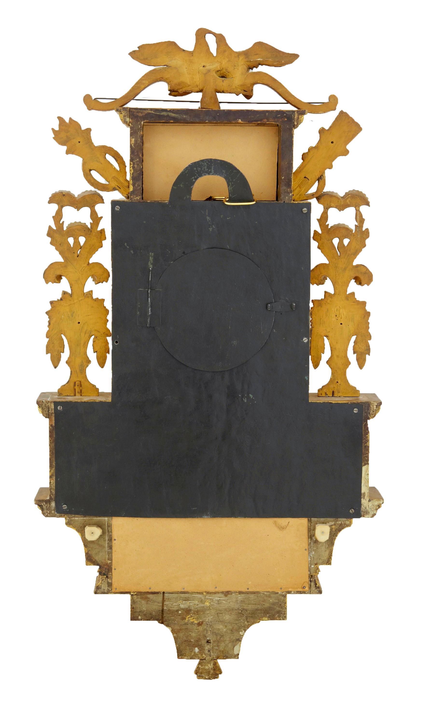 Schwedische vergoldete und eglomise Wanduhr aus dem 19. Jahrhundert im Angebot 2