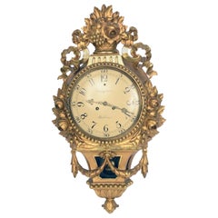 horloge cartel en bois doré suédois du 19e siècle par Rob Engstrom:: Stockholm