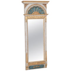 19th Century Swedish Gold Gilt Trumeau Mirror with Griffins and Lion Heads