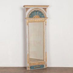 19th Century Swedish Gold Gilt Trumeau Mirror with Griffins and Lion Heads