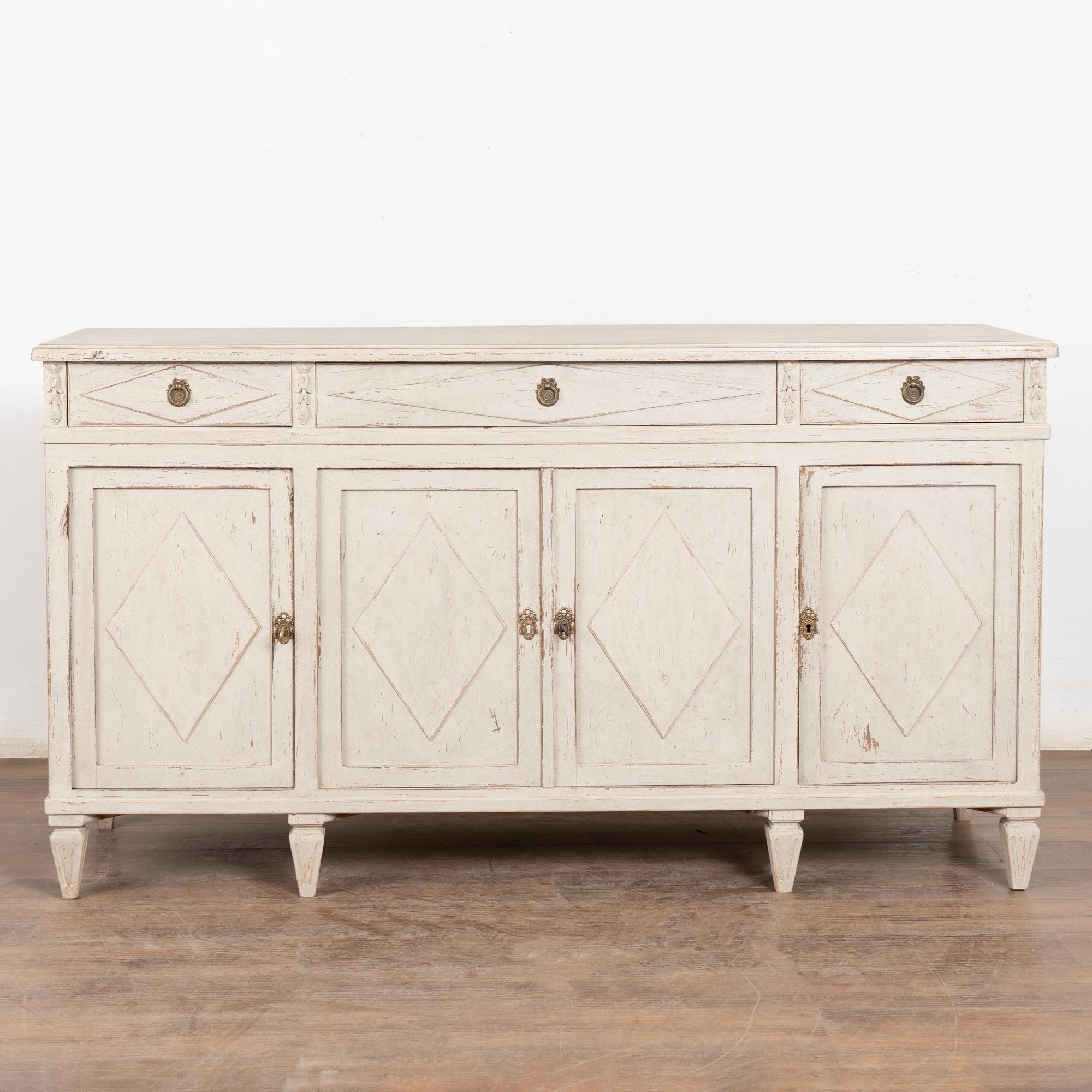 19th Century Swedish Gray Gustavian Sideboard Buffet Sueco en venta
