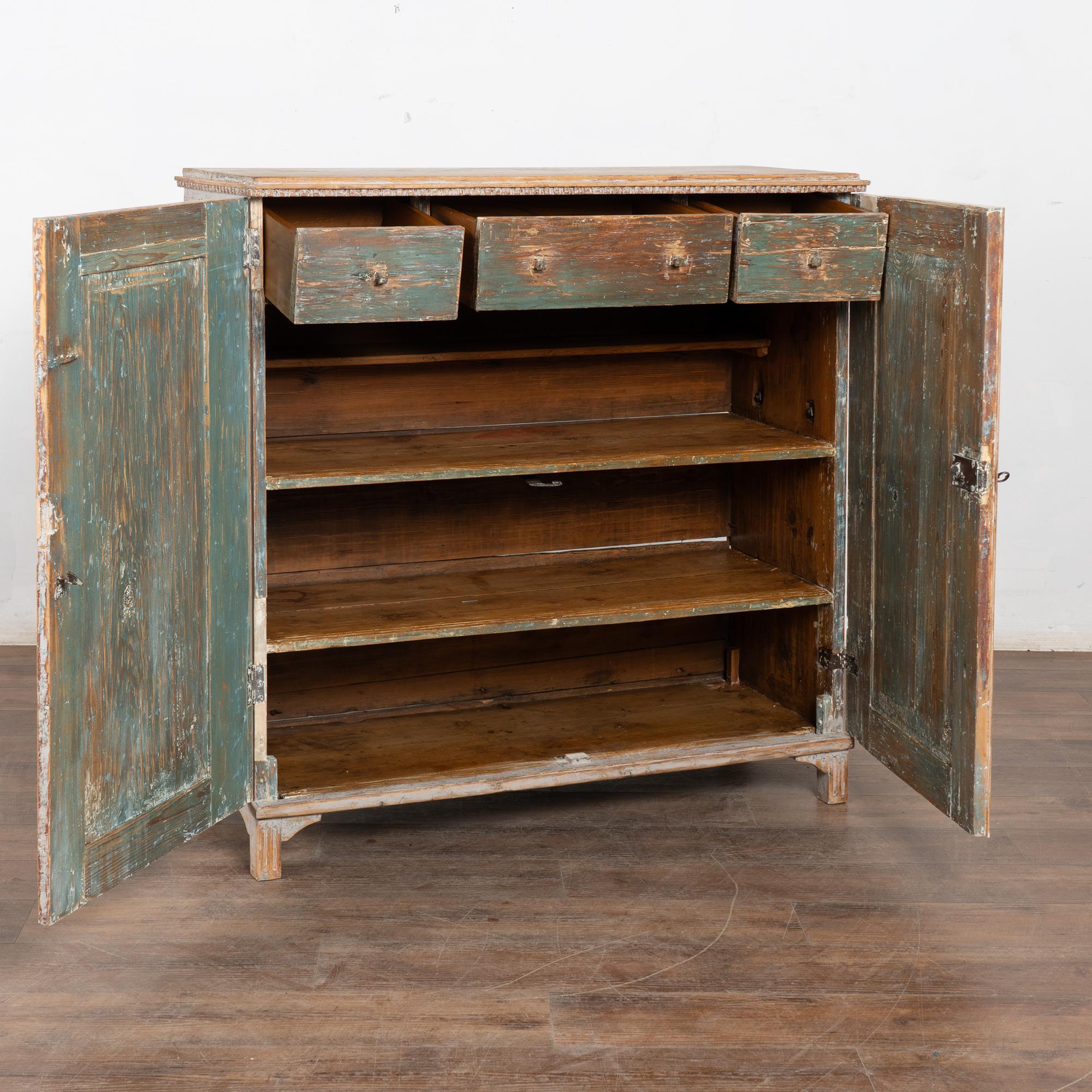 Country 19th Century Swedish Gray Sideboard Console For Sale