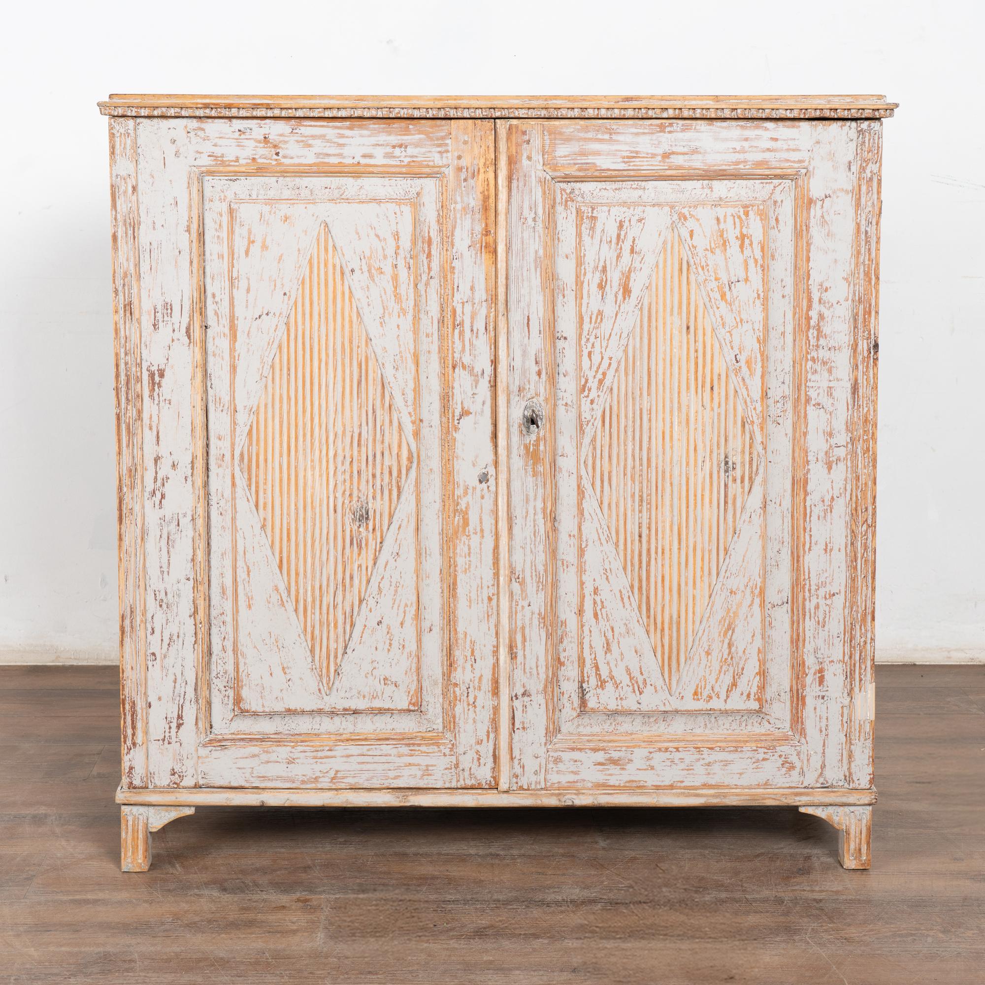 19th Century Swedish Gray Sideboard Console In Fair Condition For Sale In Round Top, TX