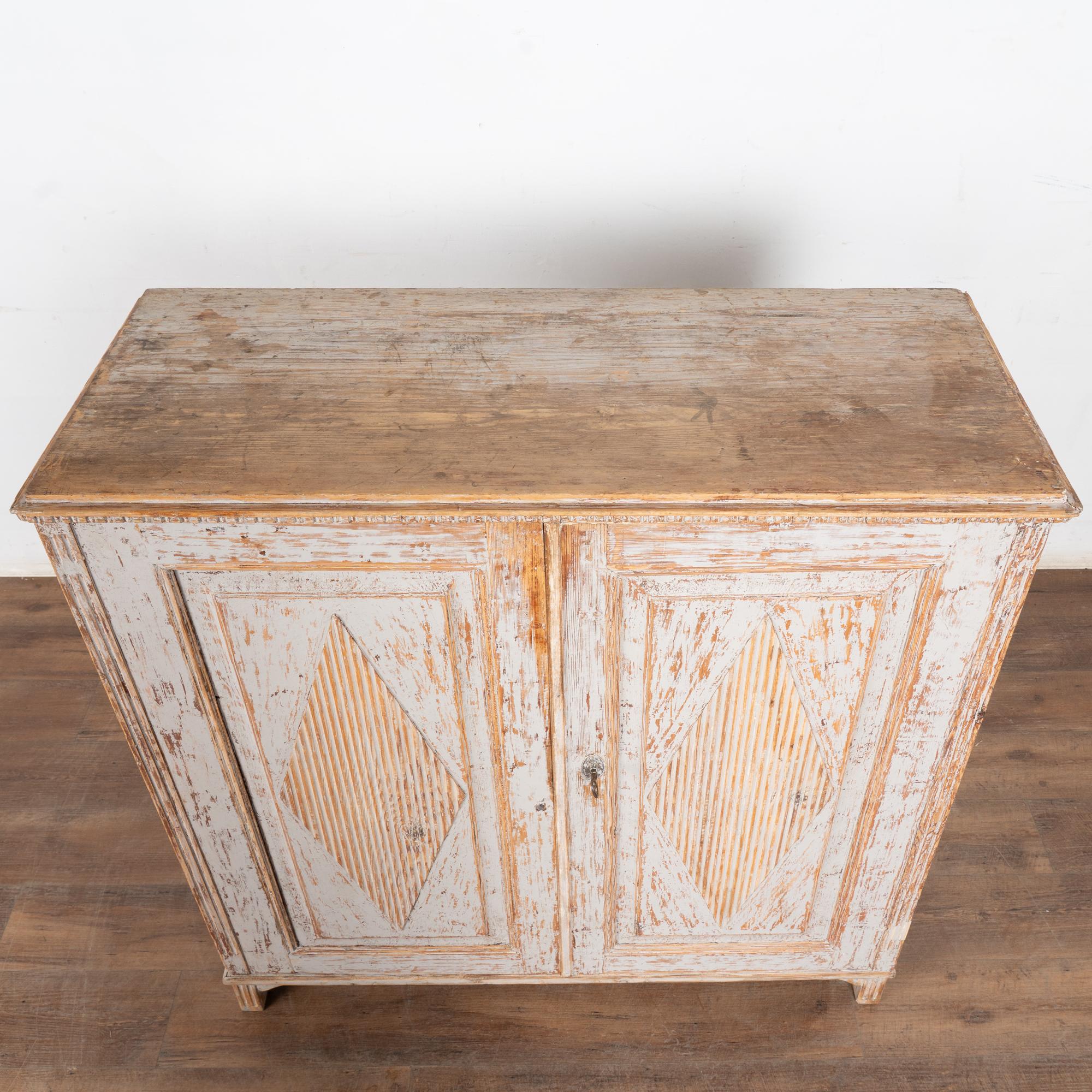 Iron 19th Century Swedish Gray Sideboard Console For Sale