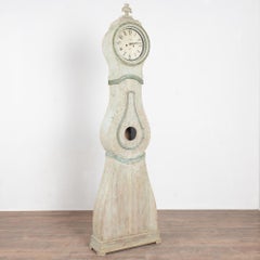 19th Century Swedish Green Mora Grandfather Clock