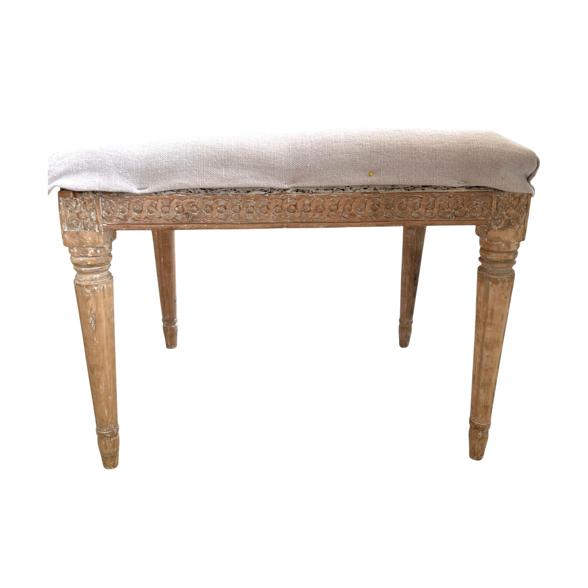 19. Jahrhundert Schwedisch Gustavianisch Antik Tabouret-Stool im Zustand „Relativ gut“ im Angebot in New Orleans, LA