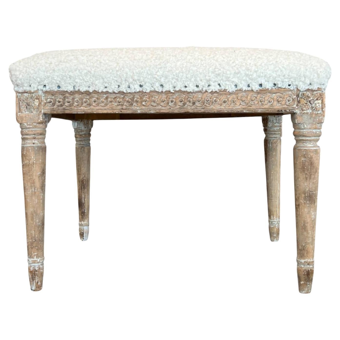 19. Jahrhundert Schwedisch Gustavianisch Antik Tabouret-Stool