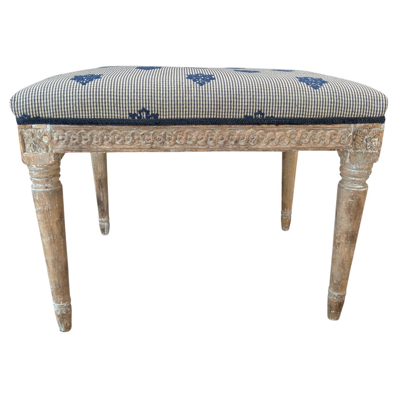 19. Jahrhundert Schwedisch Gustavianisch Antik Tabouret-Stool