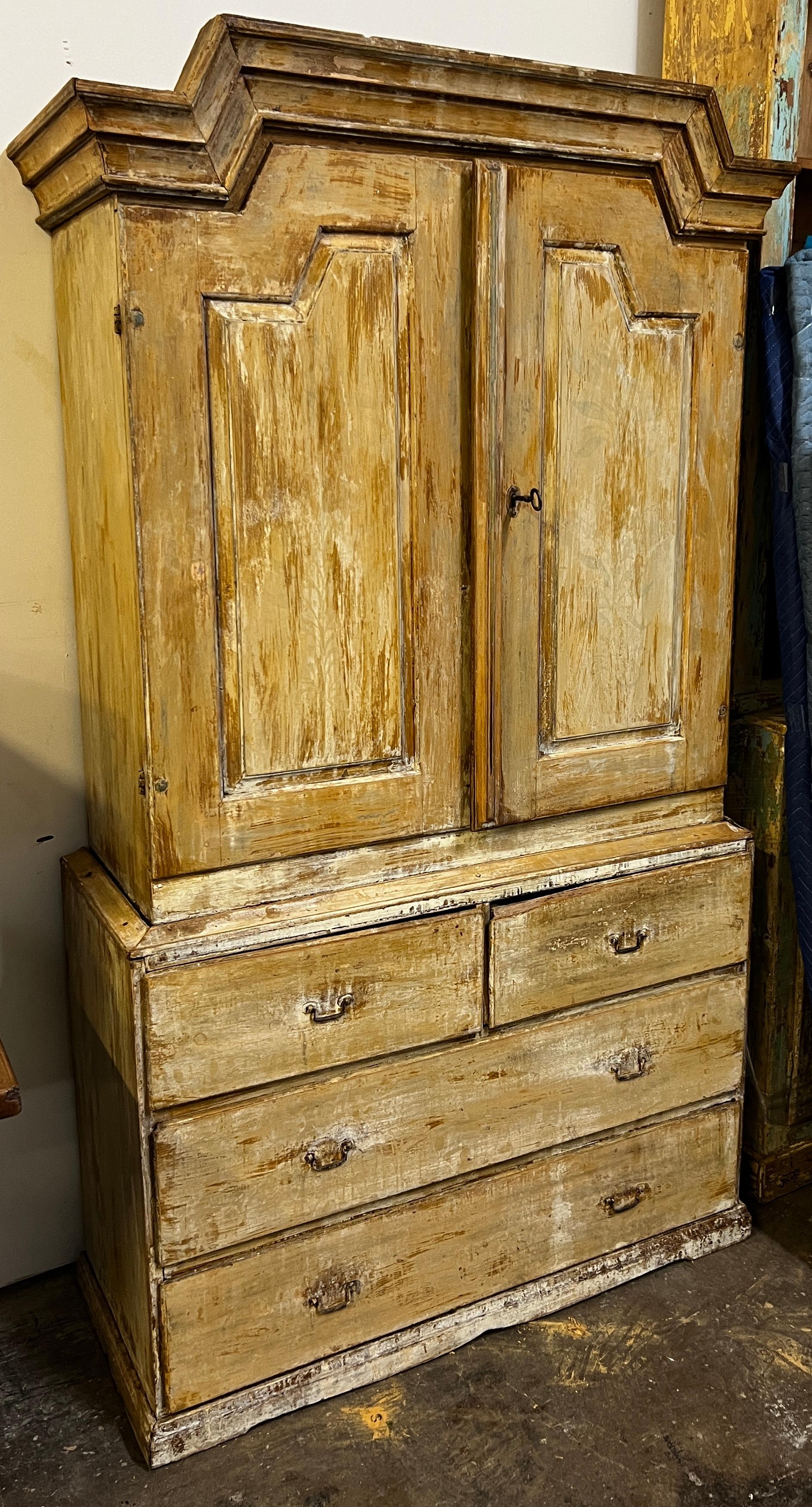 Hand-Crafted 19th Century Swedish Gustavian Armoire Cupboard Cabinet For Sale