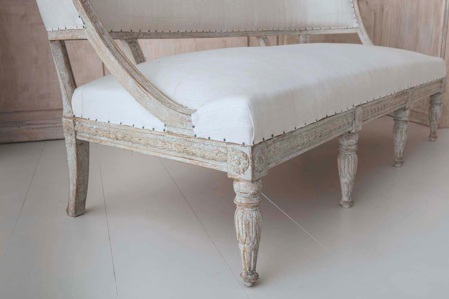 19th Century Swedish Gustavian Barrel Back Sofa Settee 4