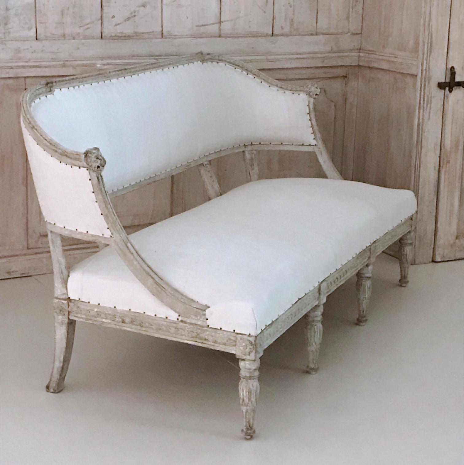 19th Century Swedish Gustavian Barrel Back Sofa Settee 3