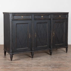 19th Century Swedish Gustavian Black Sideboard Buffet