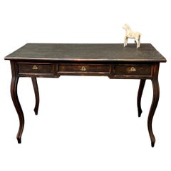 19th Century Swedish Gustavian Black Writing Desk With 3 Drawers