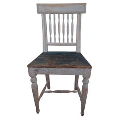 Sedia svedese gustaviana del XIX secolo con pittura originale