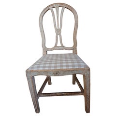 Chaise gustavienne suédoise du 19ème siècle avec antiquités suédoises peintes d'origine