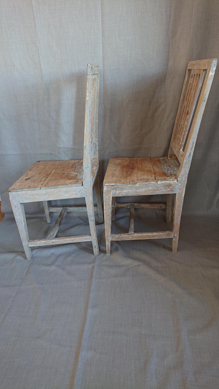 19th Century Swedish Gustavian Chairs with Original Paint For Sale 5