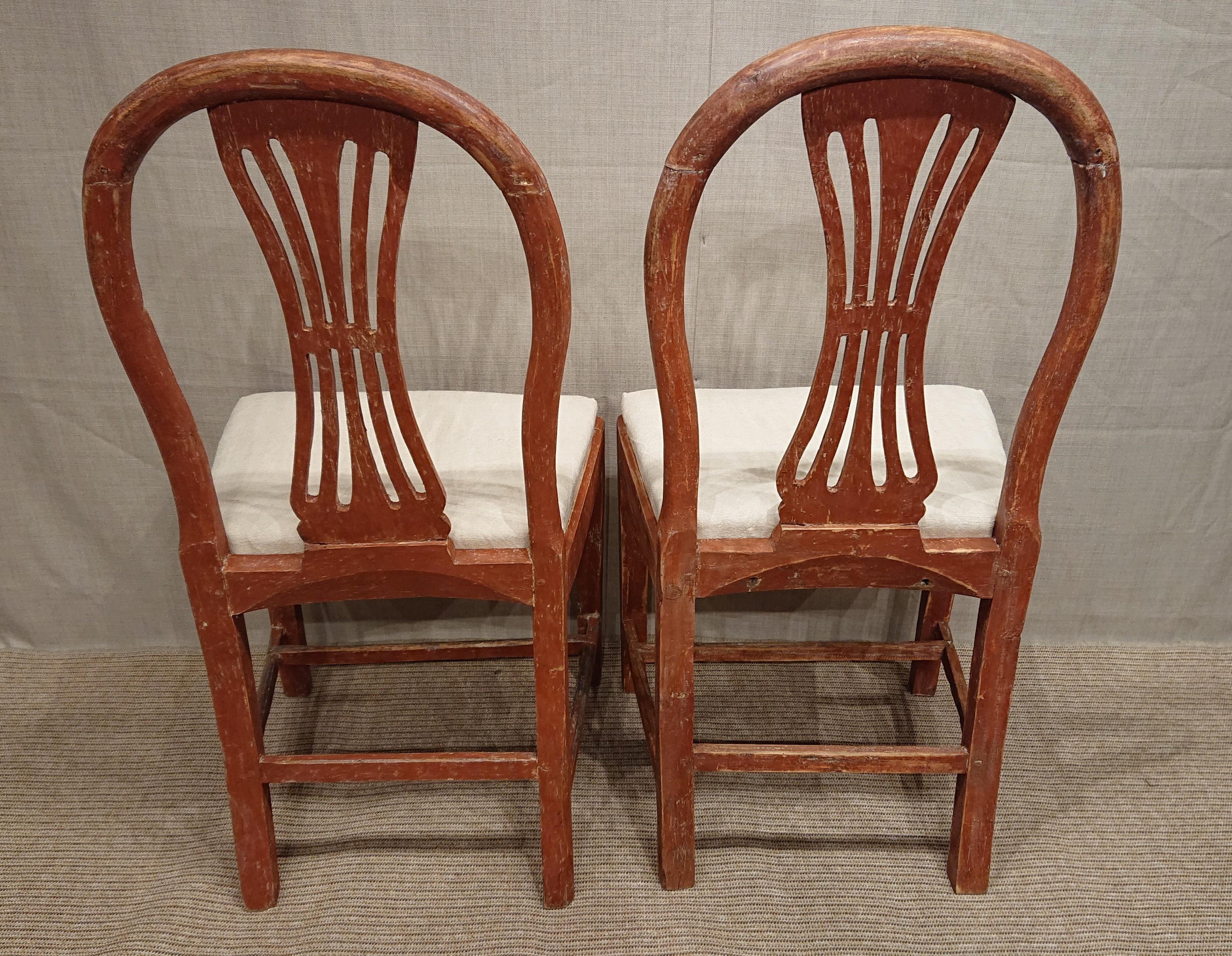 19th Century Swedish Gustavian Chairs with Original Paint Swedish Antiques For Sale 1