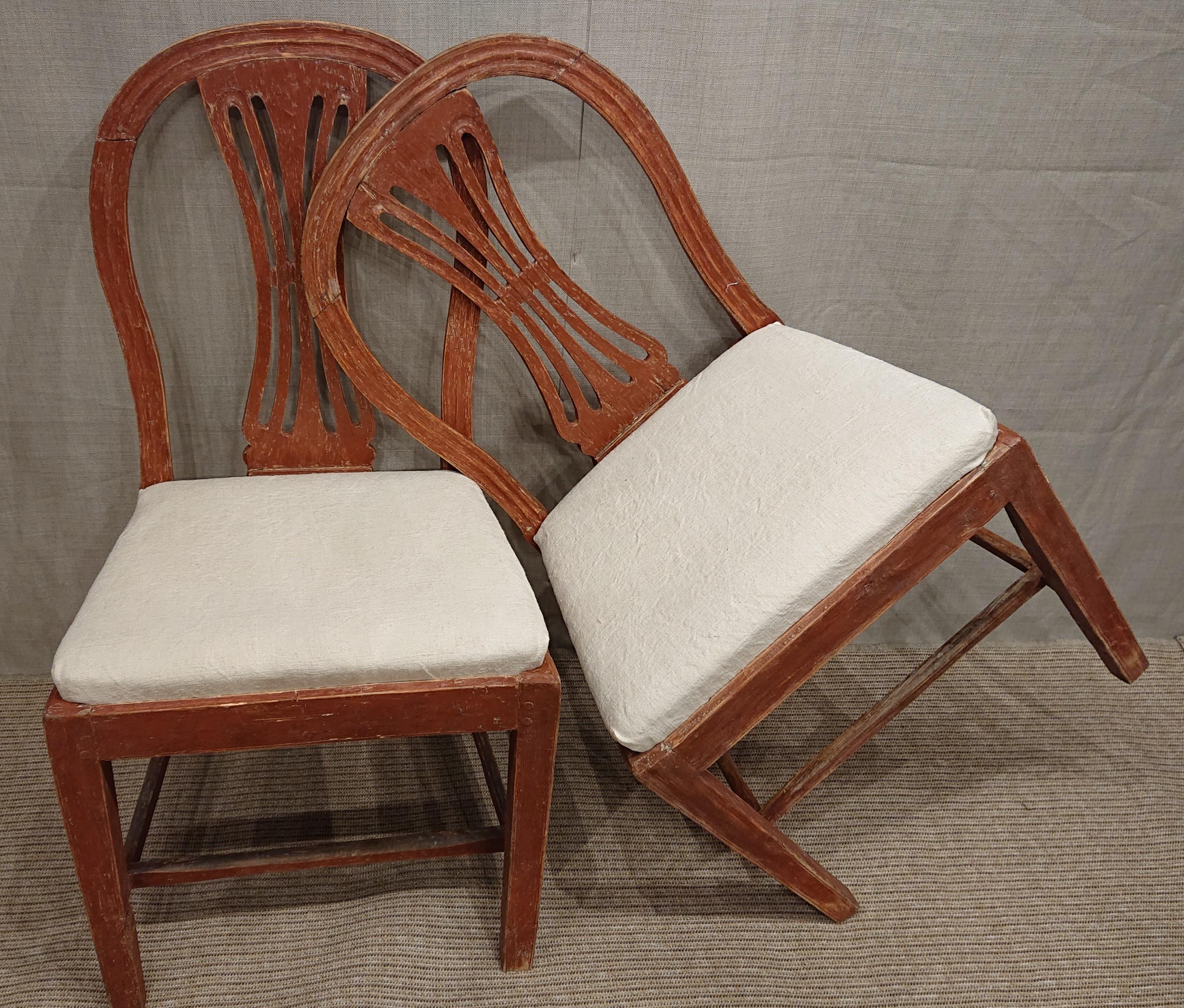 19th Century Swedish Gustavian Chairs with Original Paint Swedish Antiques For Sale 3