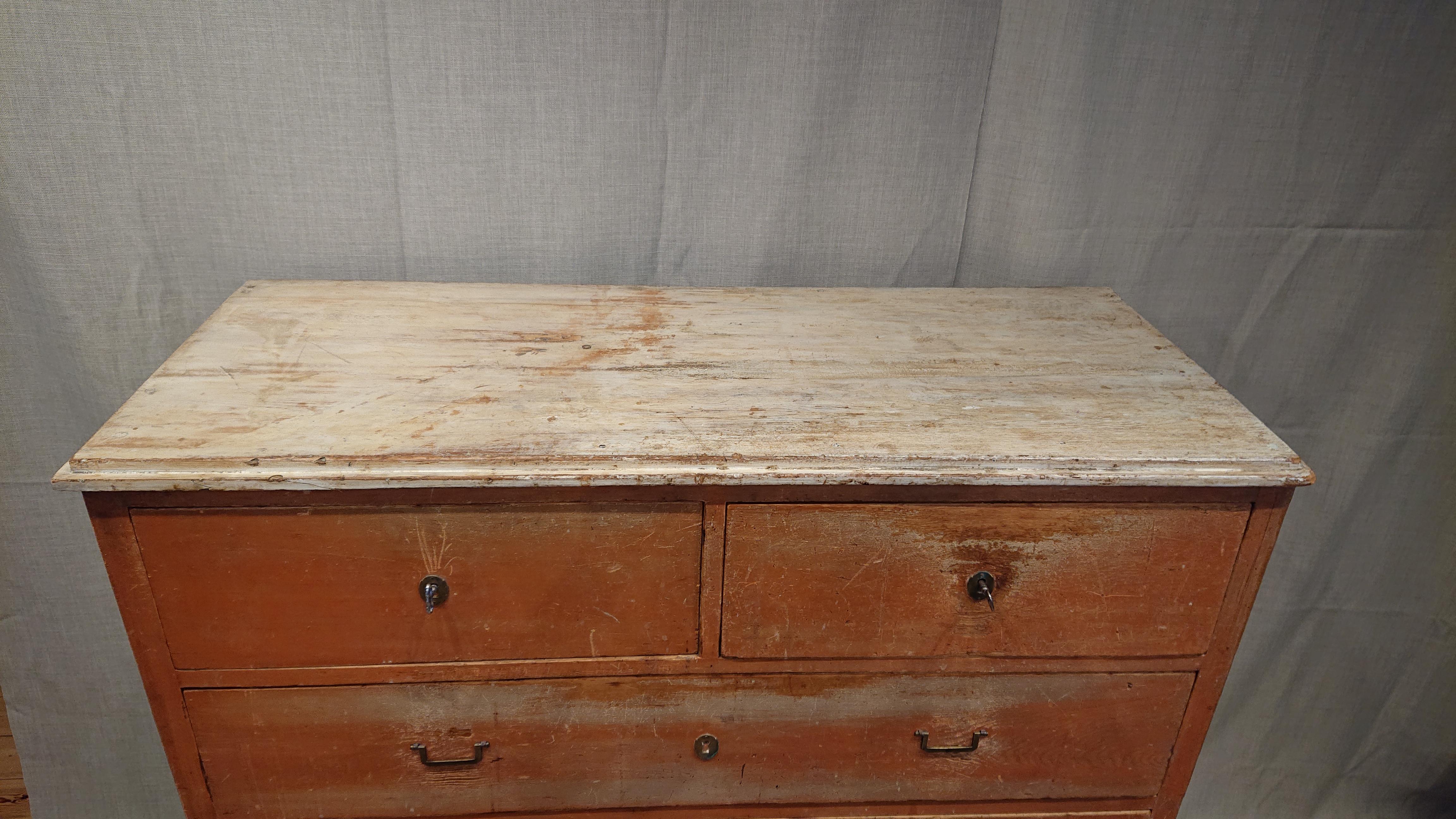 European 19th Century Swedish Gustavian Chest of Drawers with Untouched Original Paint For Sale