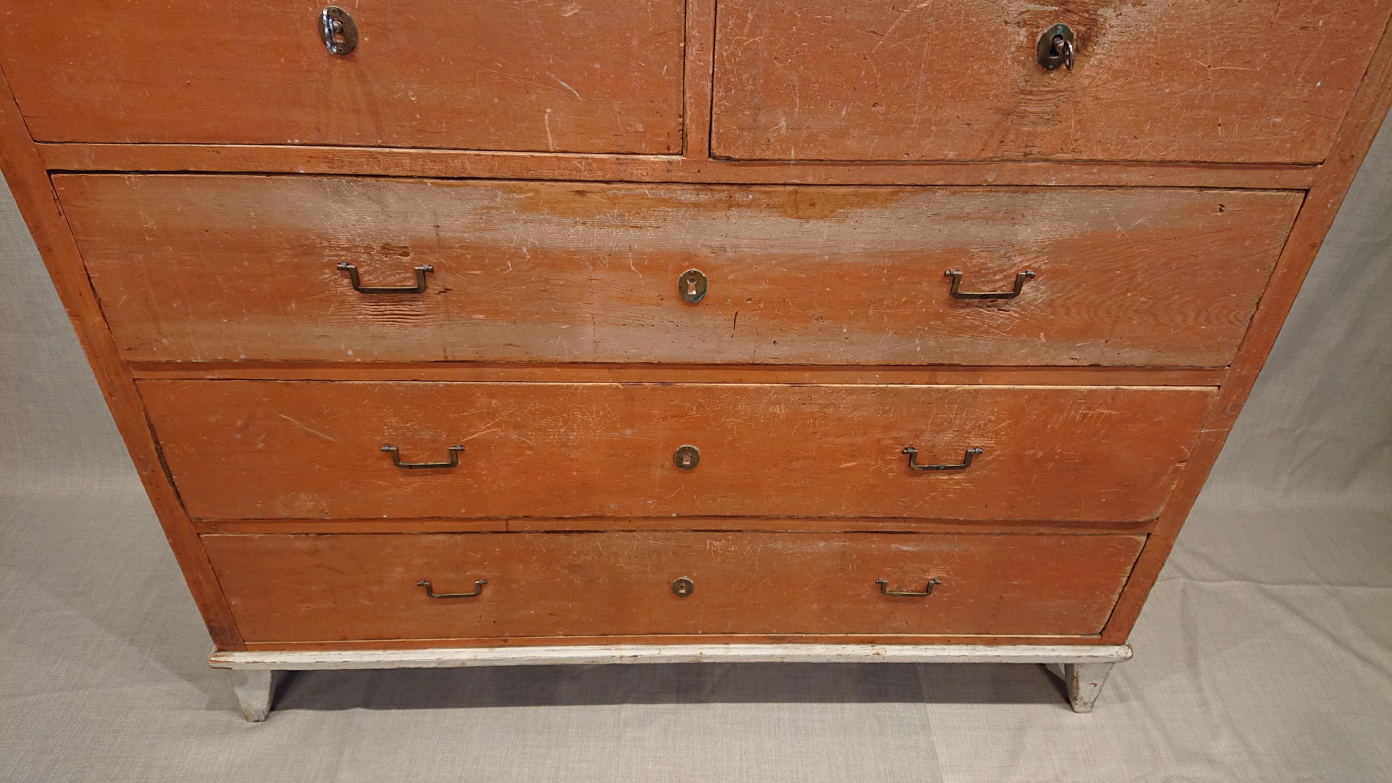 19th Century Swedish Gustavian Chest of Drawers with Untouched Original Paint In Good Condition For Sale In Boden, SE