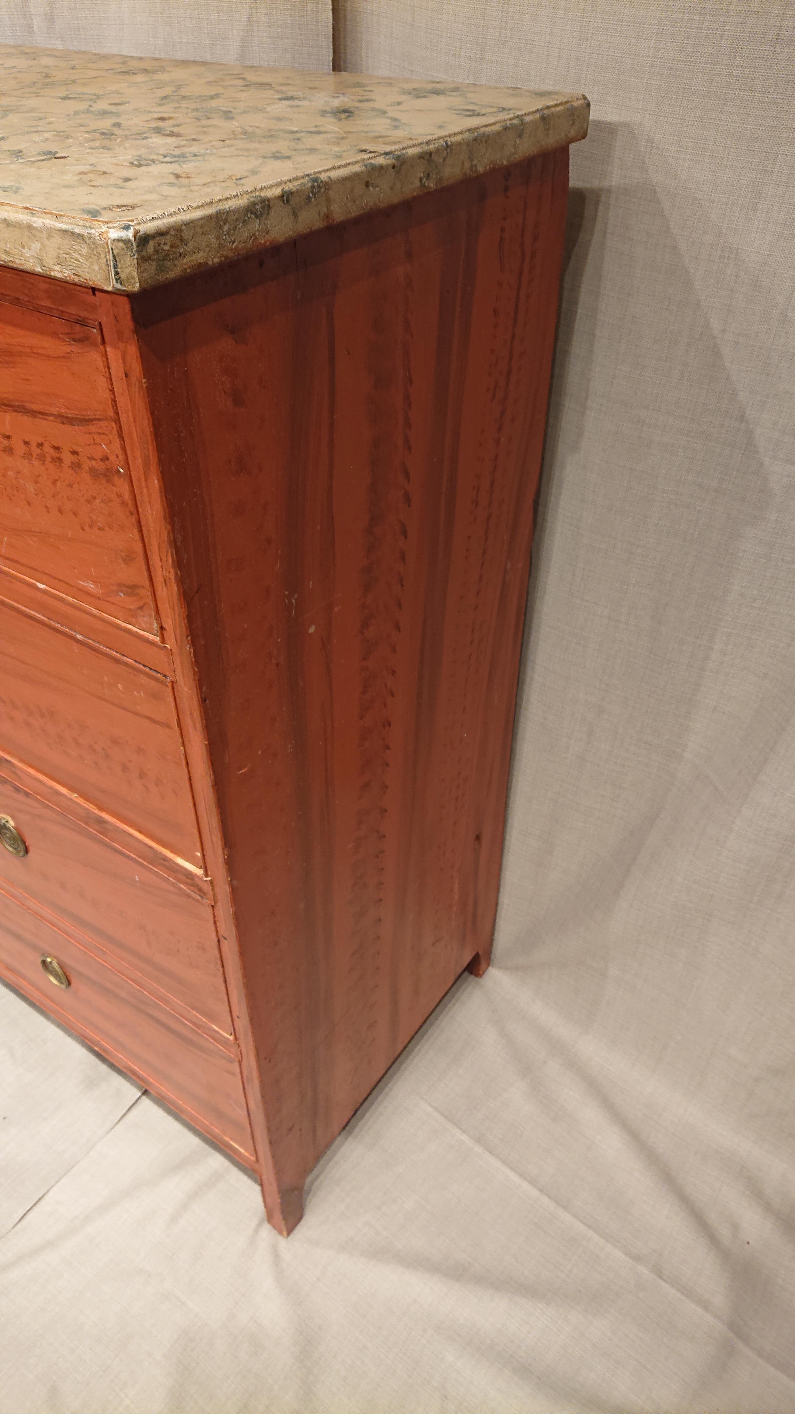 19th Century Swedish Gustavian Chest of Drawers with Untouched Original Paint For Sale 4