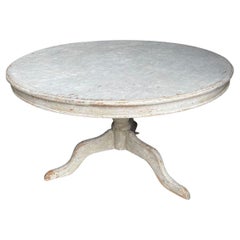 Table de salle à manger ronde gustavienne ou table basse ronde du XIXe siècle