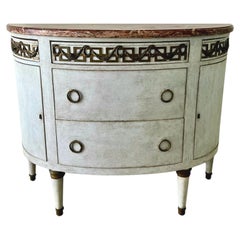 19th Century Swedish Gustavian Demi-lune Commode
