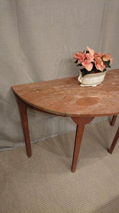 19th Century Swedish Gustavian Demi Lune Table with Original Paint