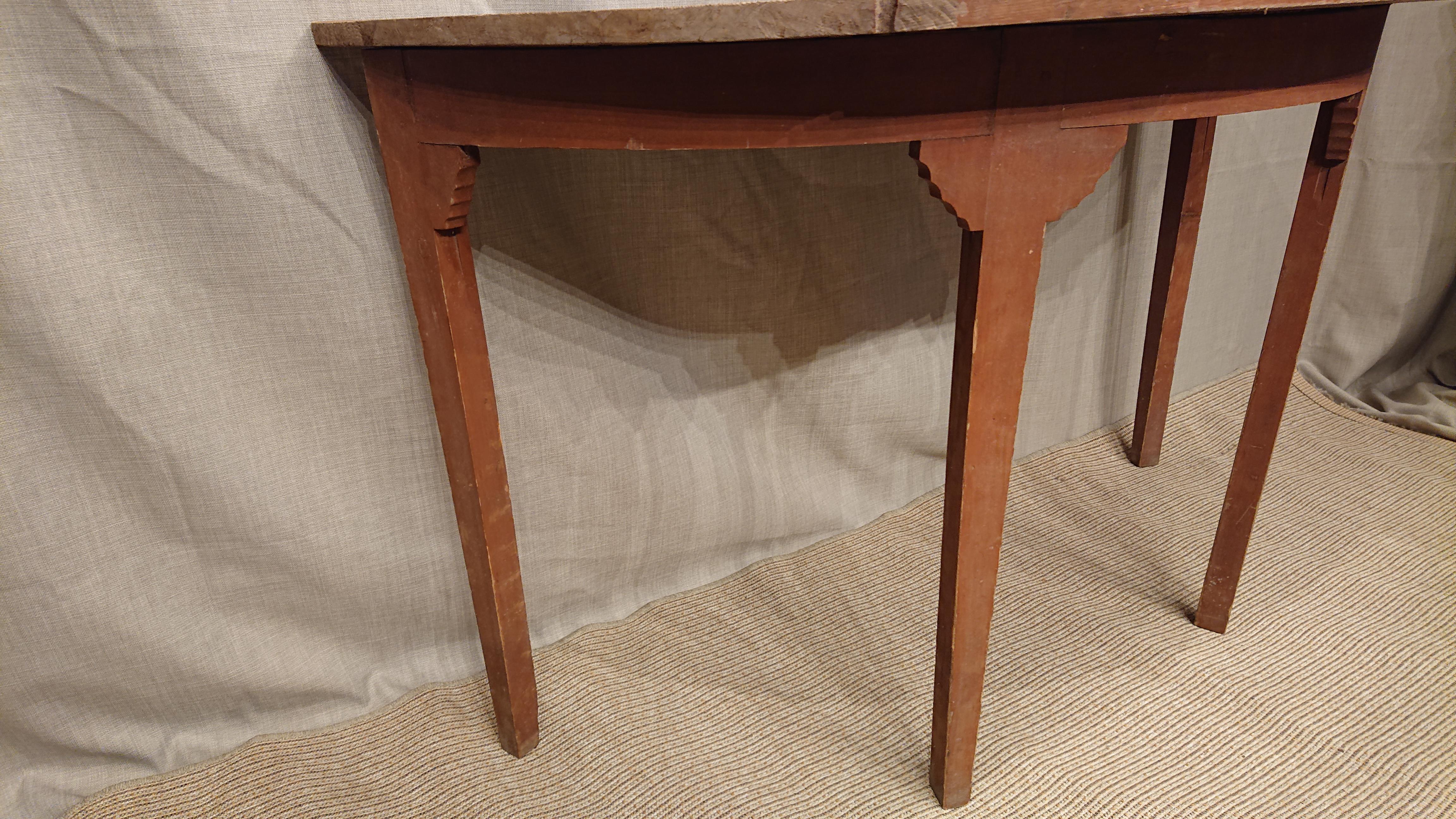 19th Century Swedish Gustavian Demi Lune Table with Original Paint For Sale 1