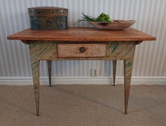 19th Century Swedish Gustavian Desk with Marble Imitaition Original Paint