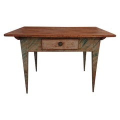 Schwedischer Gustavianischer Schreibtisch des 19. Jahrhunderts mit Marmor-Italienische Originalfarbe