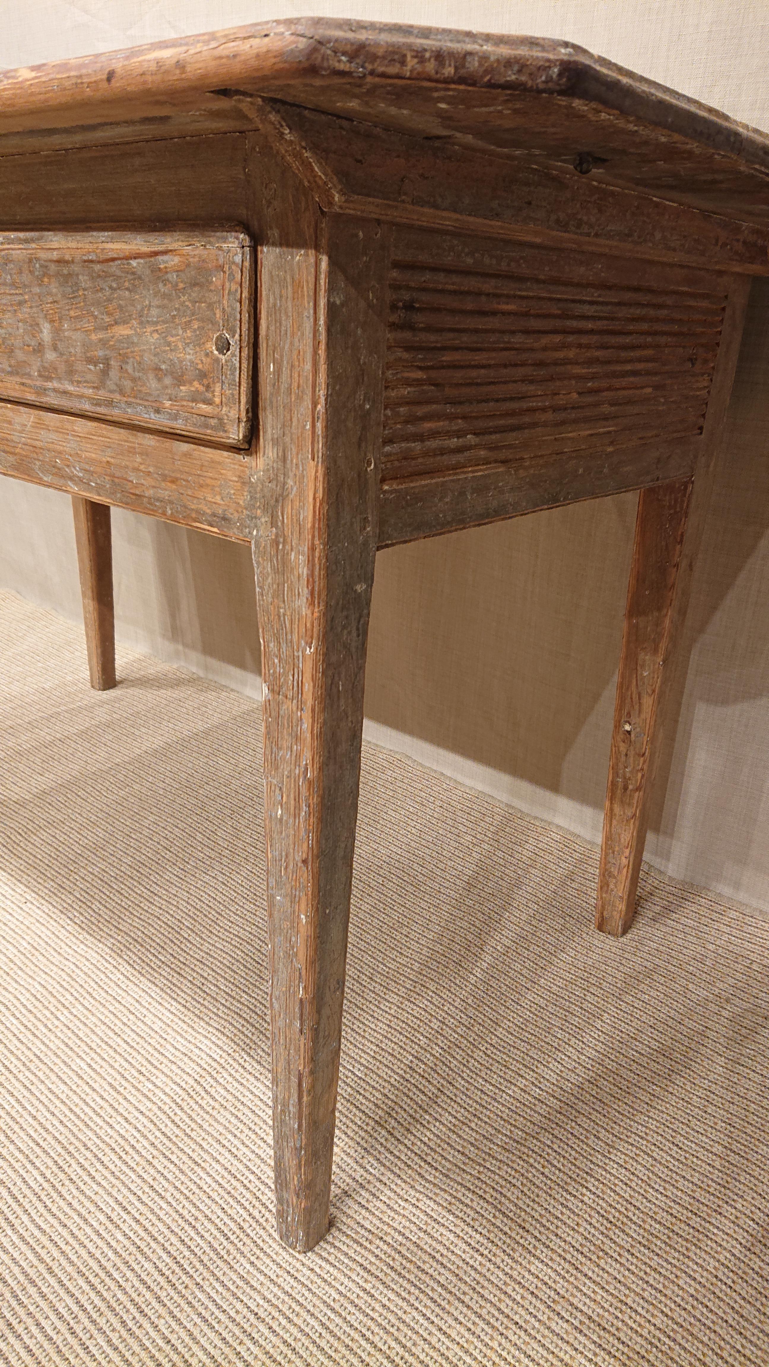 Pine 19th Century Swedish Gustavian Desk with Originalpaint For Sale