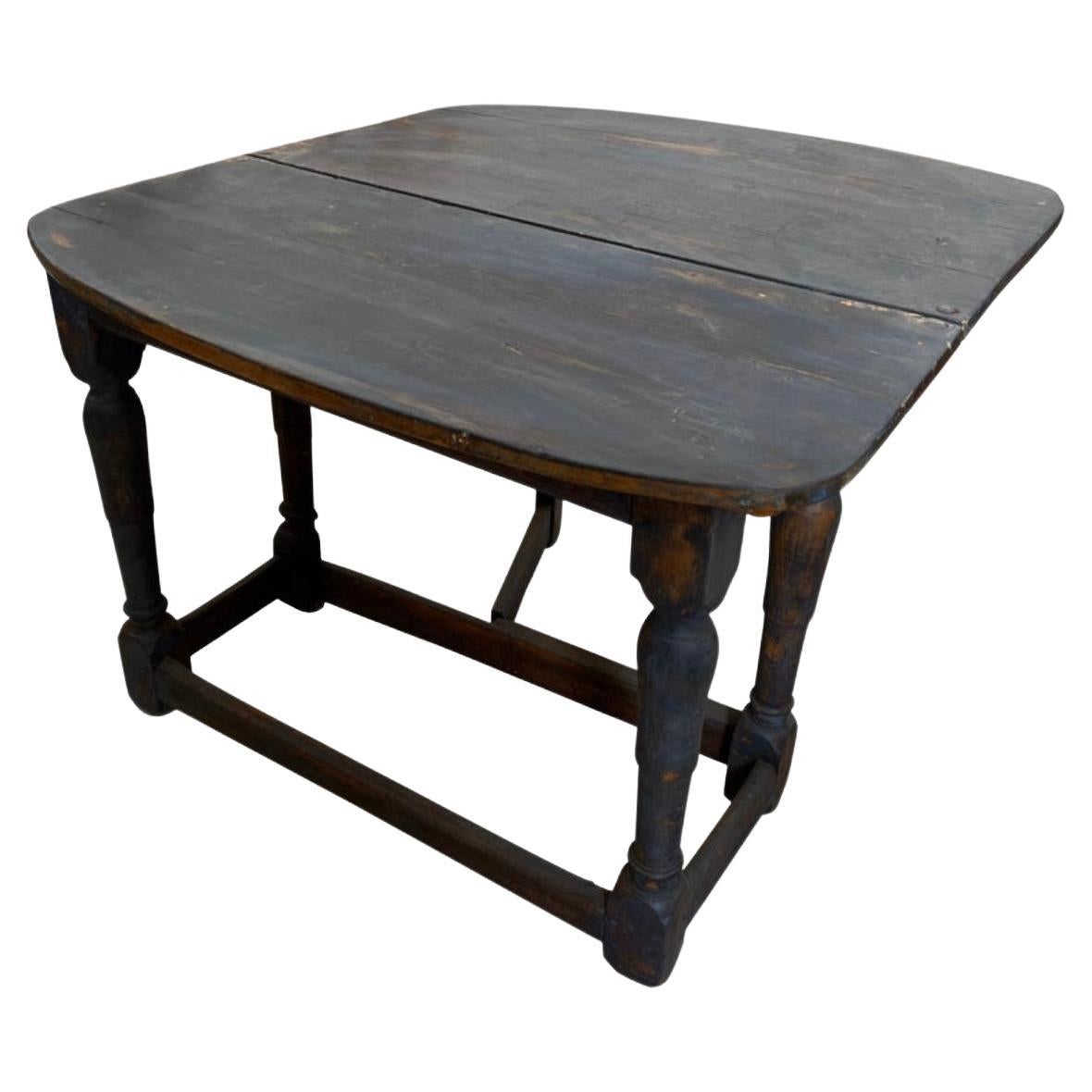 Schwedischer Gustavianischer klappbarer Tisch Wabi Sabi aus dem 19. Jahrhundert