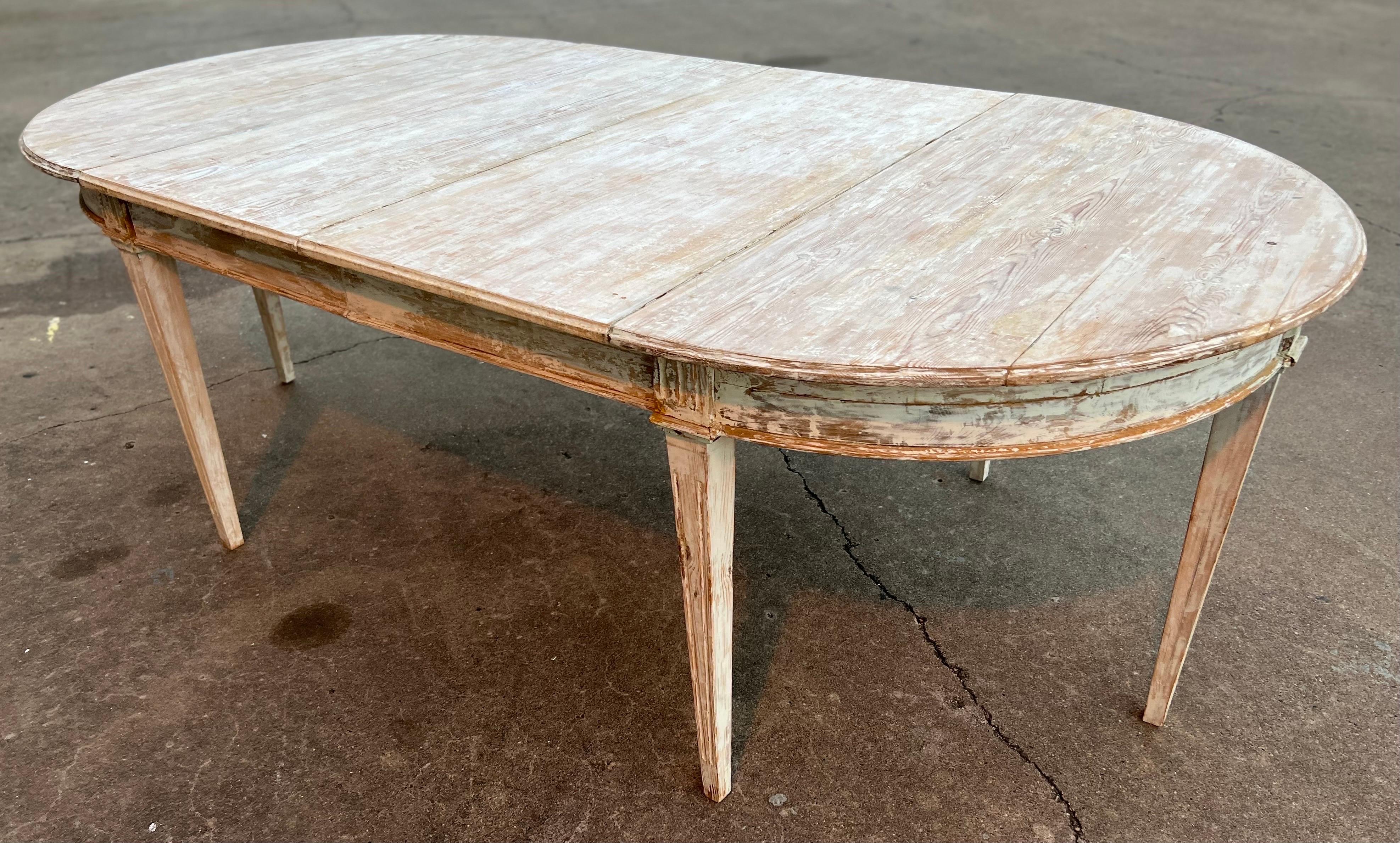 Hand-Crafted 19th Century Swedish Gustavian Extendable Dining Table