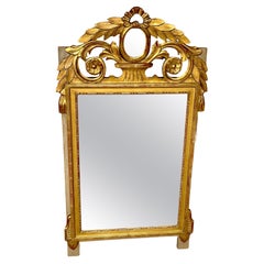 19th Century Swedish Gustavian Gilt & Polychromed Neoclassical Mirror
