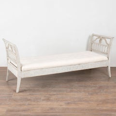 19th Century Swedish Gustavian Gray Painted Backless Pine Bench Settee