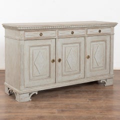 19th Century Swedish Gustavian Gray Painted Sideboard Buffet Console