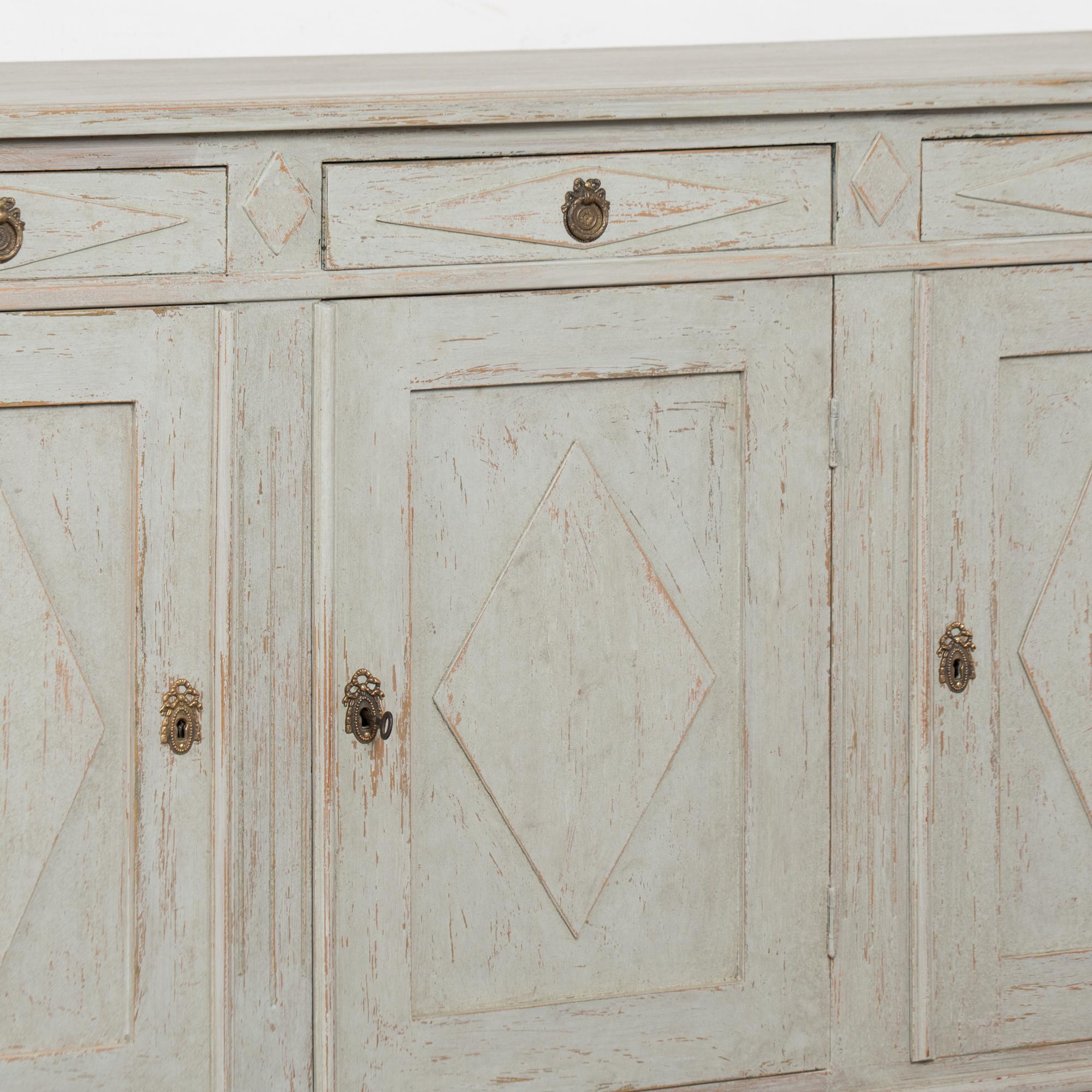 19th Century Swedish Gustavian Gray Sideboard Buffet Console For Sale 6