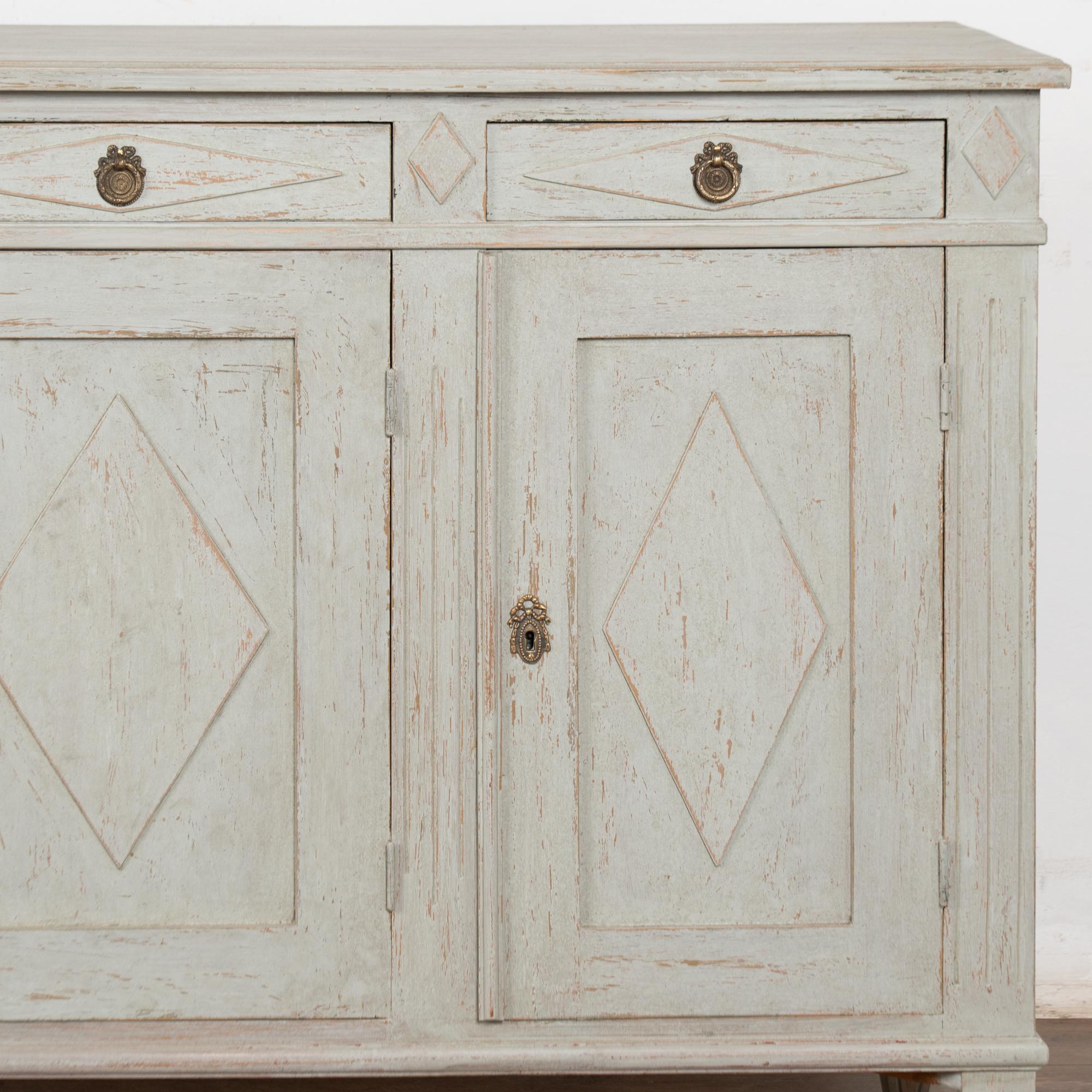 19th Century Swedish Gustavian Gray Sideboard Buffet Console For Sale 7