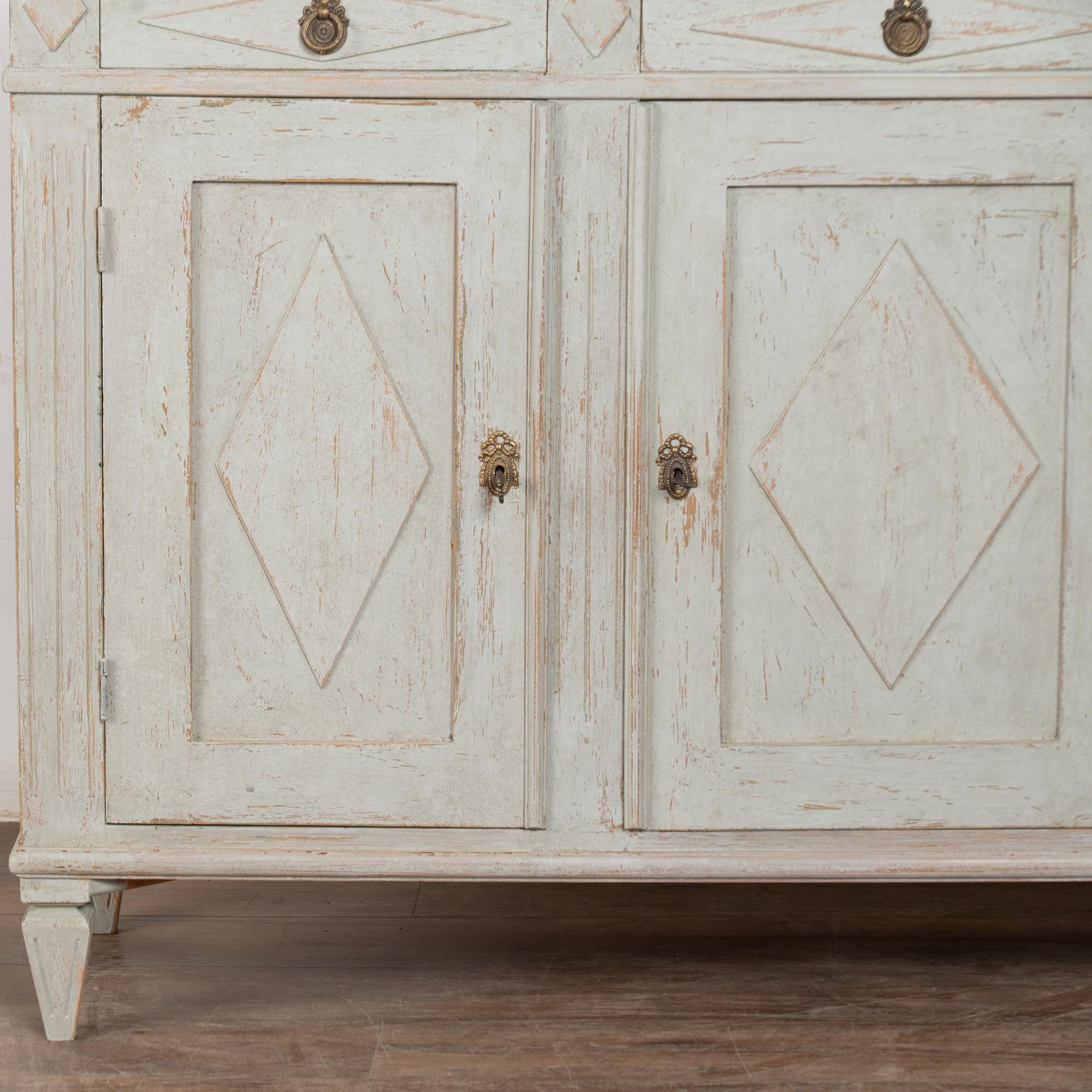 19th Century Swedish Gustavian Gray Sideboard Buffet Console For Sale 8