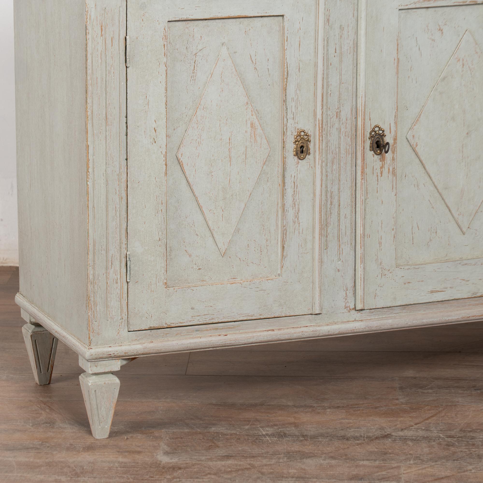 19th Century Swedish Gustavian Gray Sideboard Buffet Console For Sale 9