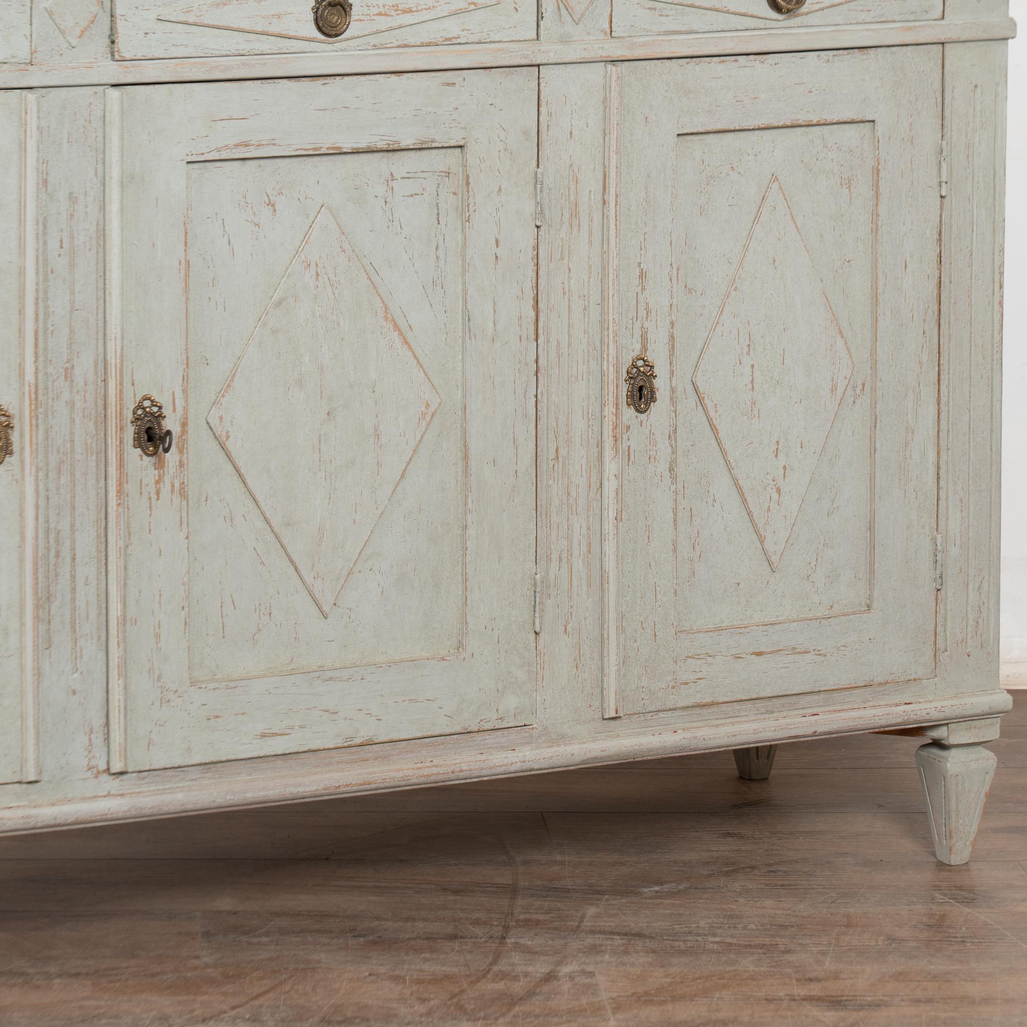 19th Century Swedish Gustavian Gray Sideboard Buffet Console For Sale 10