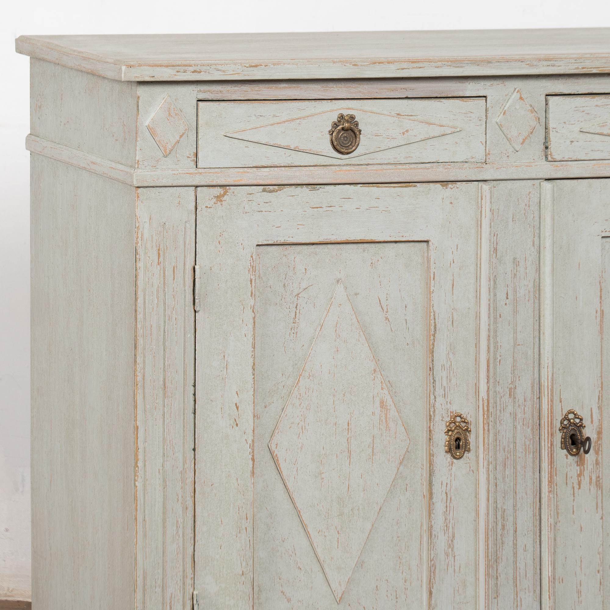 19th Century Swedish Gustavian Gray Sideboard Buffet Console For Sale 4