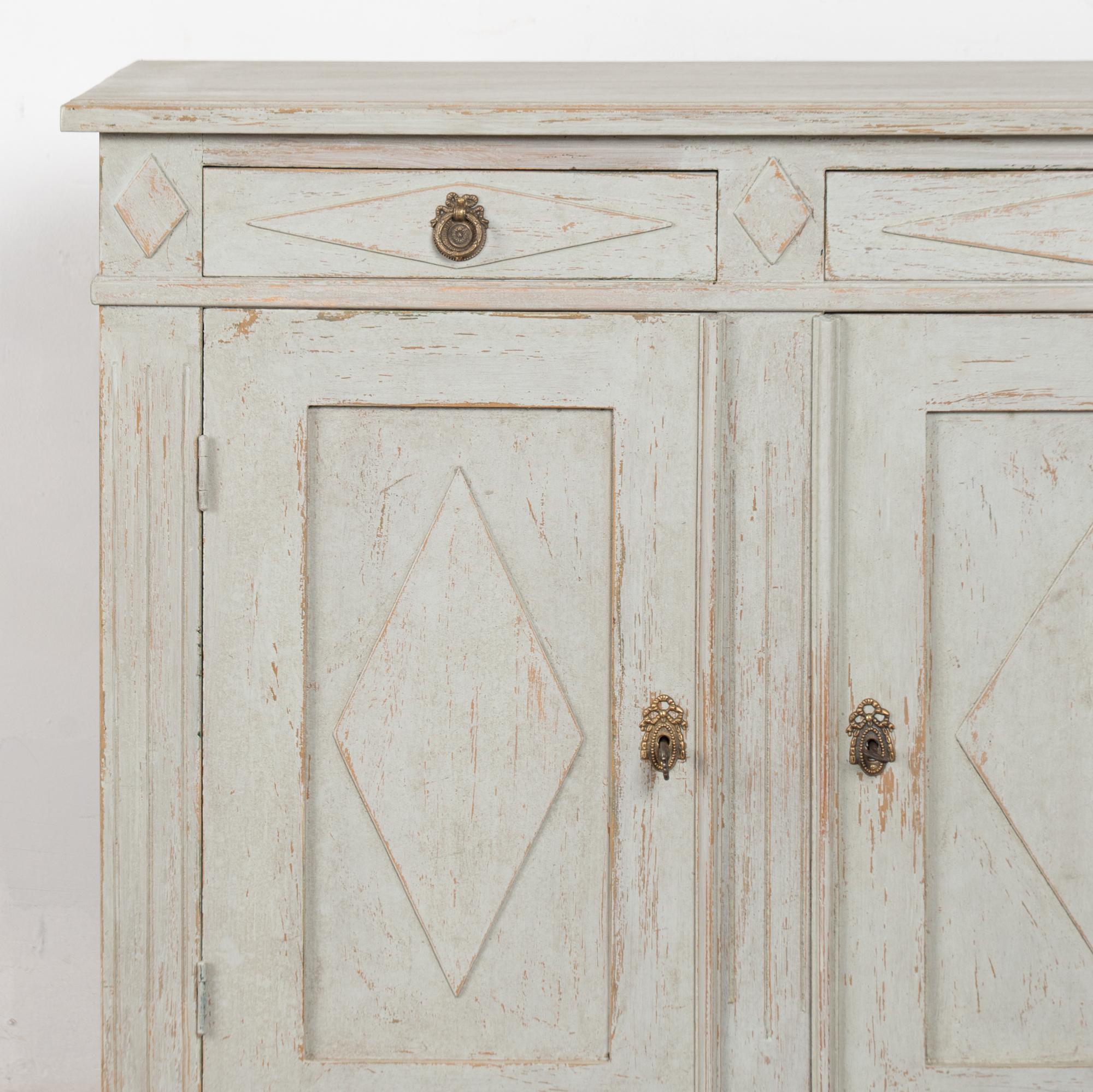 19th Century Swedish Gustavian Gray Sideboard Buffet Console For Sale 5