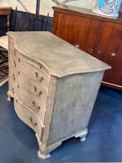 Swedish Gustavian Style Painted Grey Chest of Drawers