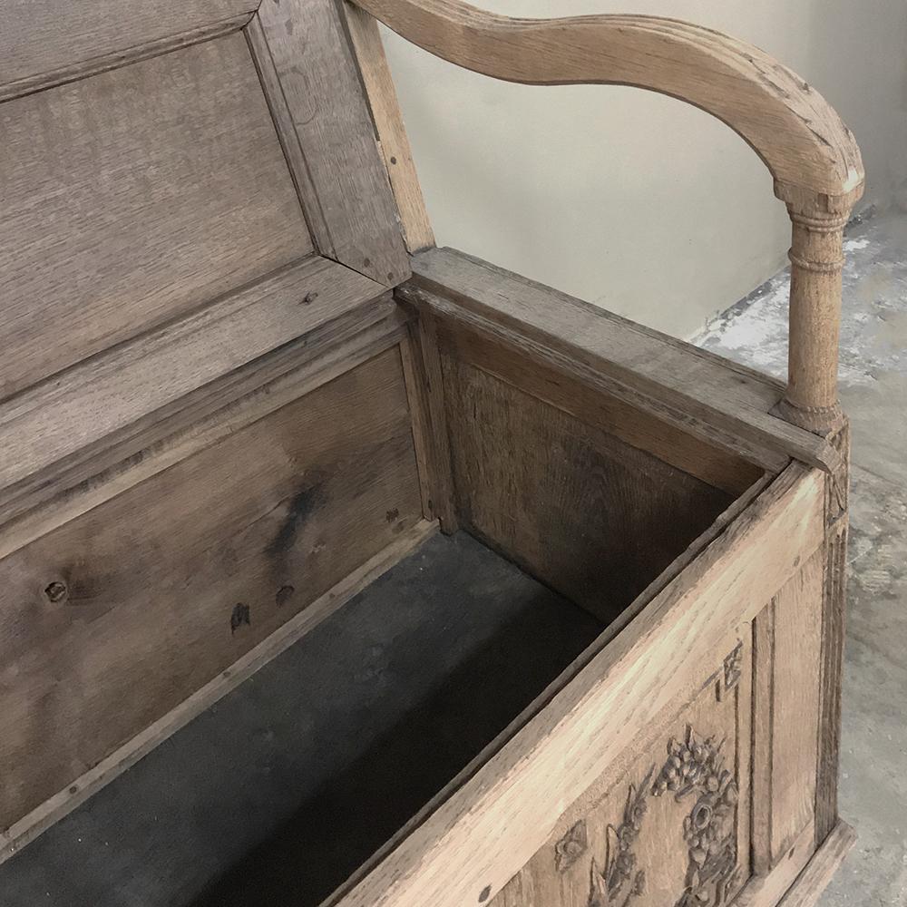 19th Century Swedish Neoclassical Hand Carved Hall Bench 3