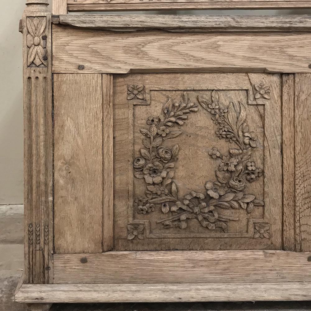 19th Century Swedish Neoclassical Hand Carved Hall Bench 2
