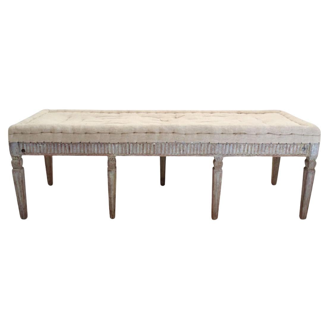 Banc long gustavien suédois du 19ème siècle