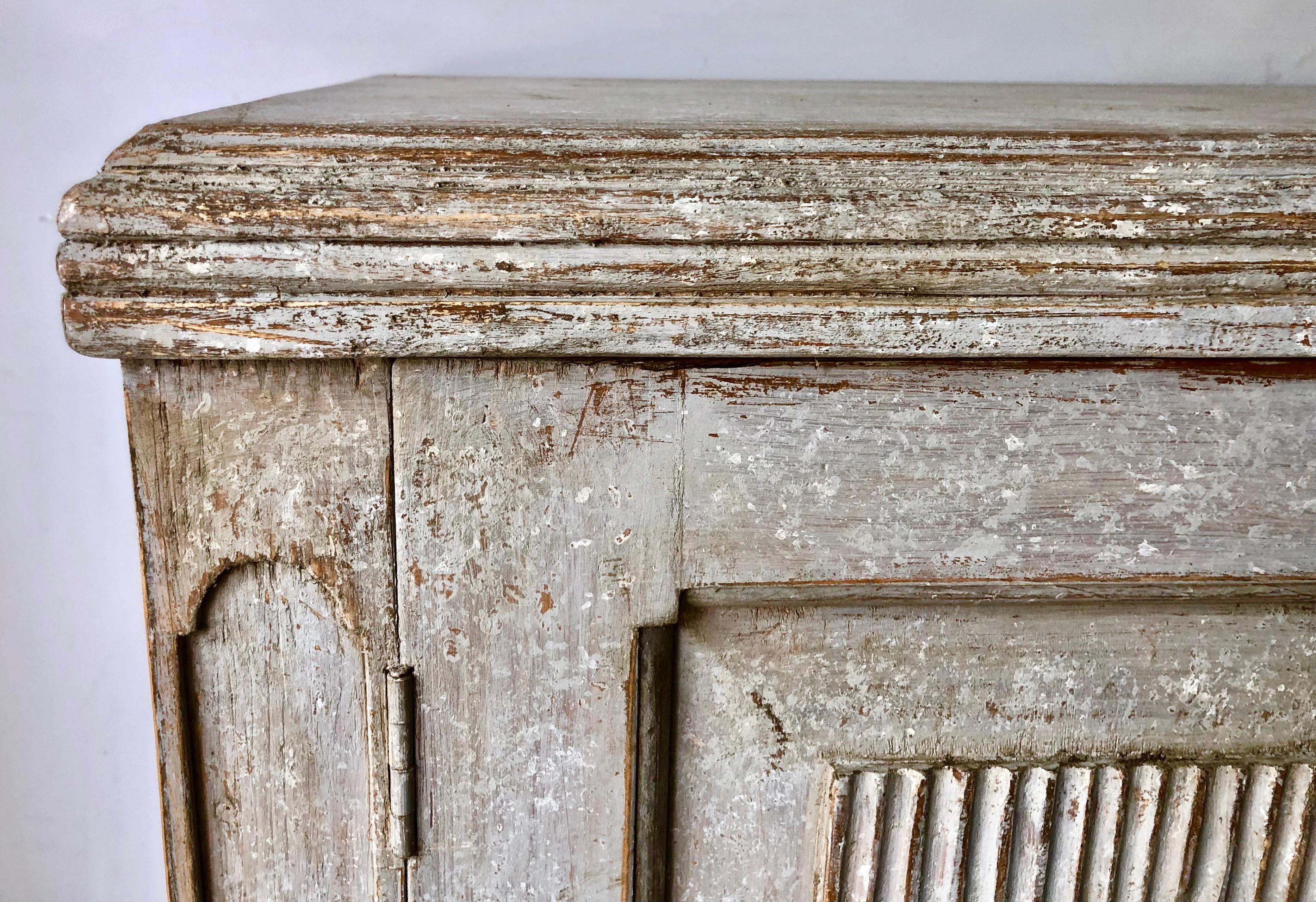 Hand-Carved 19th Century Swedish Gustavian Long Sideboard