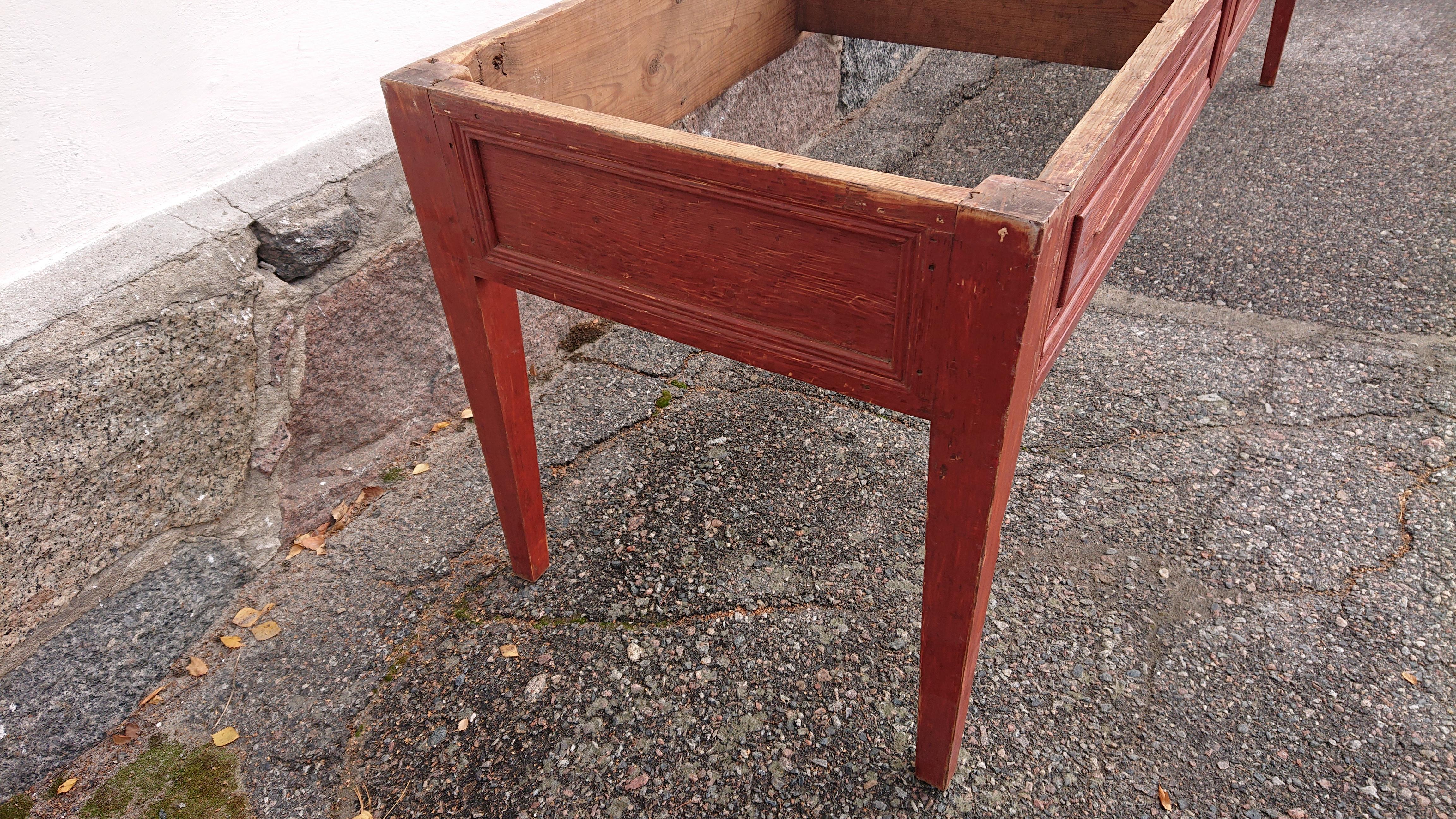 19th Century Swedish Gustavian Long Table Originalpaint For Sale 5